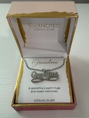 FootNotes Sterling Silver "Grandma" Pendant Necklace - Silver